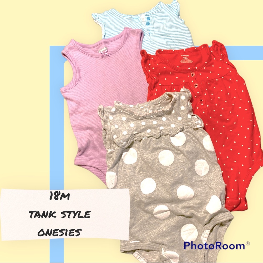 Set of 4 Summer Tank-Style Onesies
